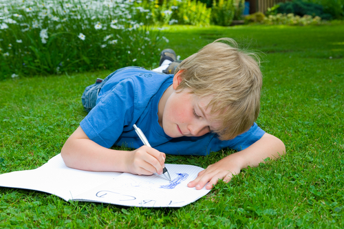 boy writing